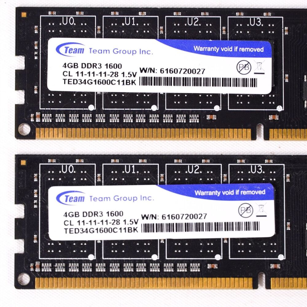 RockSoul 8GB Kit 4GB DDR3 1600 RAM Memory Sticks x2 Team Group Inc PC Computer - Picture 2 of 5